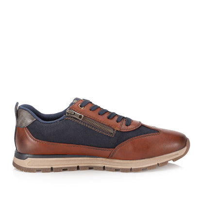 Rieker B0507-24 Brown & Navy Lace Shoes