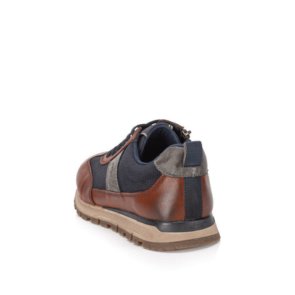 Rieker B0507-24 Brown & Navy Lace Shoes