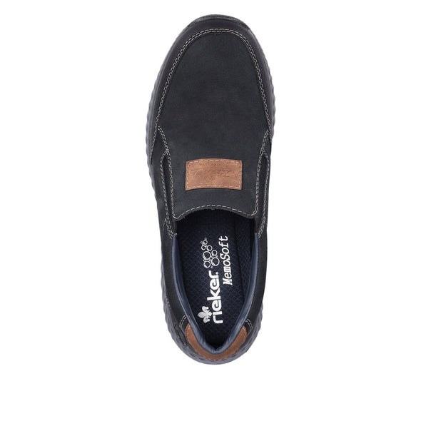 Rieker B0654-14 Navy & Black Slip On Shoes
