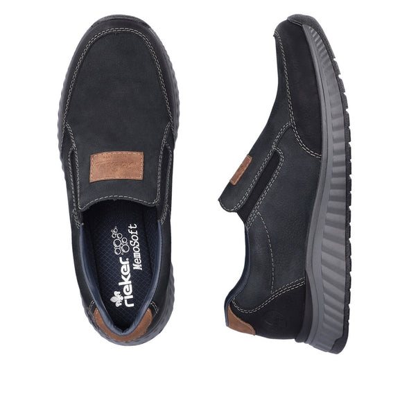 Rieker B0654-14 Navy & Black Slip On Shoes
