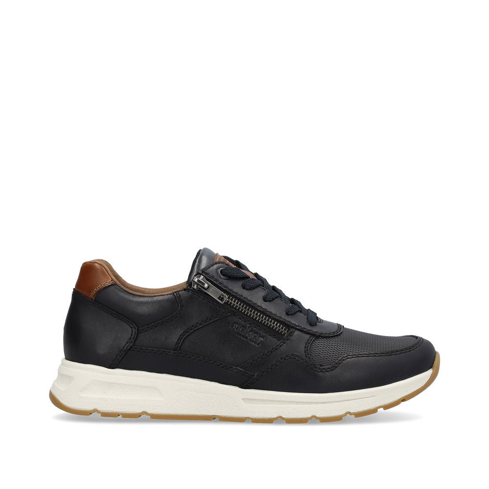 Rieker B0701-14 Navy/Tan Trainers with Side Zip