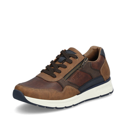 Rieker B0701-24 Brown Lace & Zip Trainers