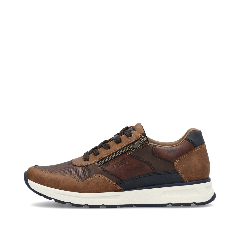 Rieker B0701-24 Brown Lace & Zip Trainers