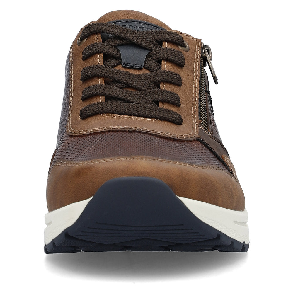 Rieker B0701-24 Brown Lace & Zip Trainers