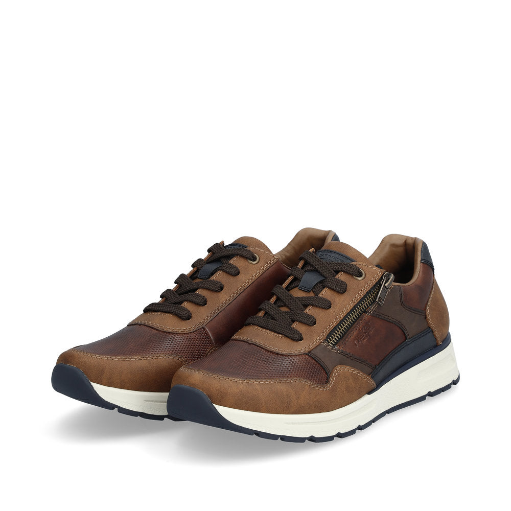 Rieker B0701-24 Brown Lace & Zip Trainers