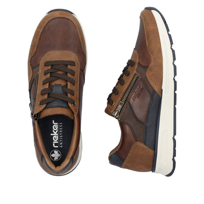 Rieker B0701-24 Brown Lace & Zip Trainers