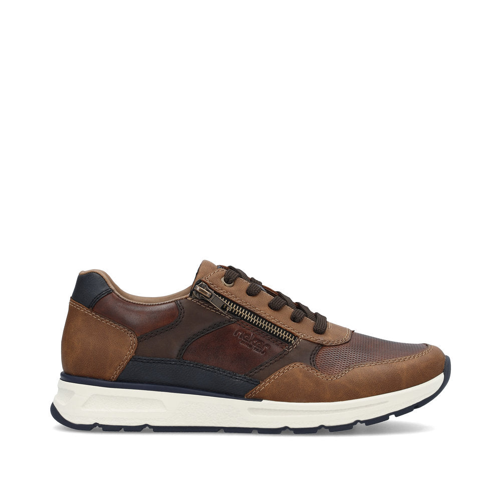 Rieker B0701-24 Brown Lace & Zip Trainers