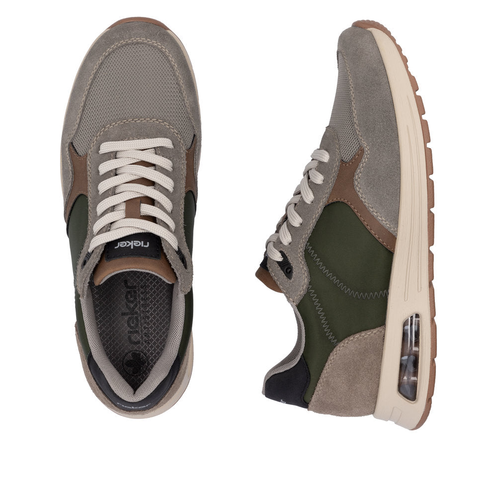 Rieker B1000-60 Stone, Green & Brown Sneakers