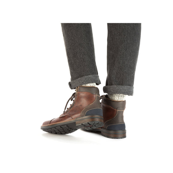 Rieker B1321-25 Brown Lace & Zip Ankle Boots