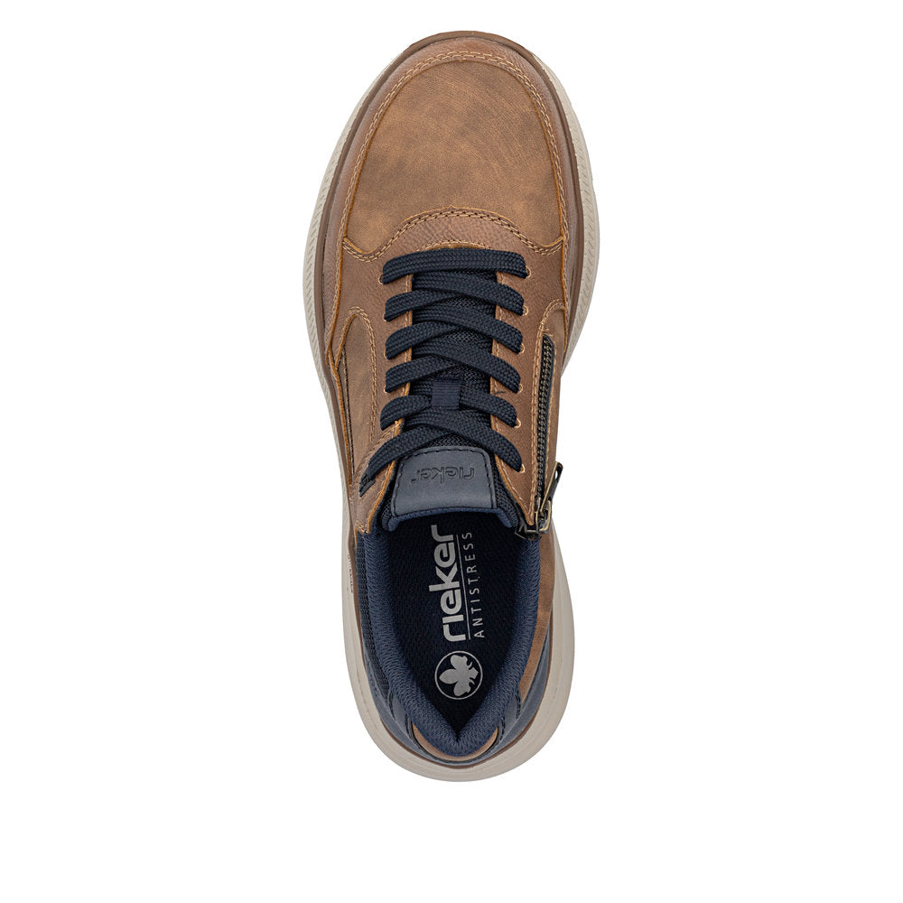 Rieker B1801-24 Brown & Navy Lace Shoes