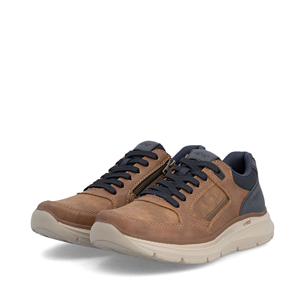 Rieker B1801-24 Brown & Navy Lace Shoes