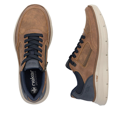 Rieker B1801-24 Brown & Navy Lace Shoes