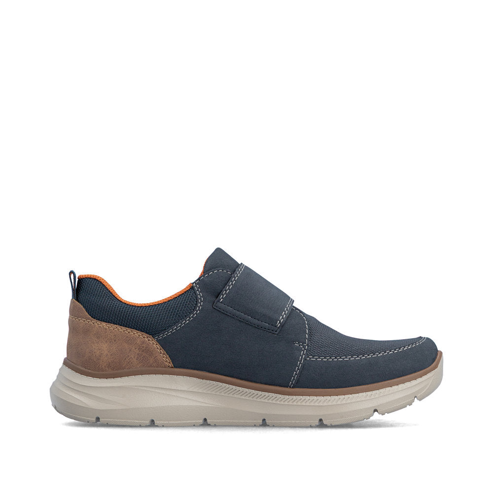 Rieker B1854-14 Navy & Tan Velcro Shoes