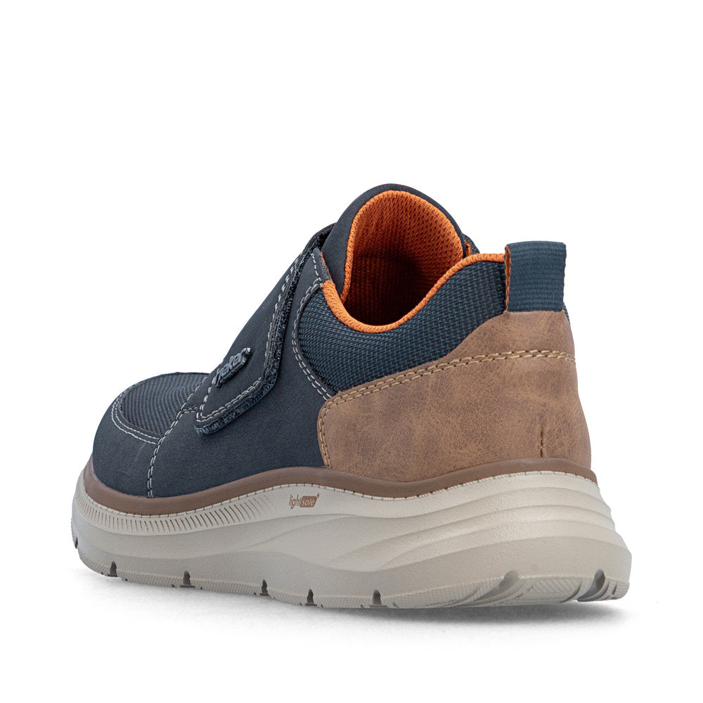 Rieker B1854-14 Navy & Tan Velcro Shoes