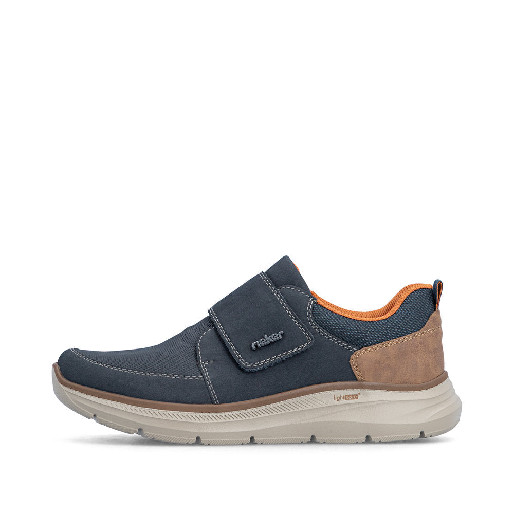 Rieker B1854-14 Navy & Tan Velcro Shoes