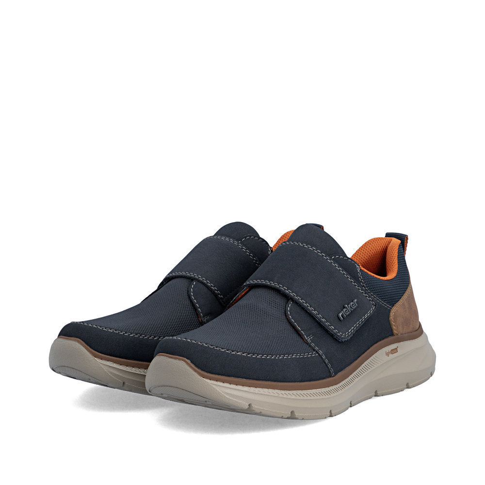 Rieker B1854-14 Navy & Tan Velcro Shoes