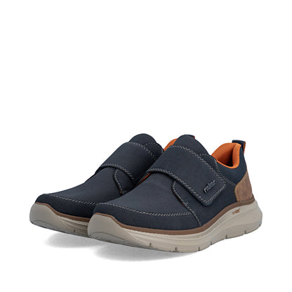 Rieker B1854-14 Navy & Tan Velcro Shoes