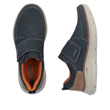 Rieker B1854-14 Navy & Tan Velcro Shoes
