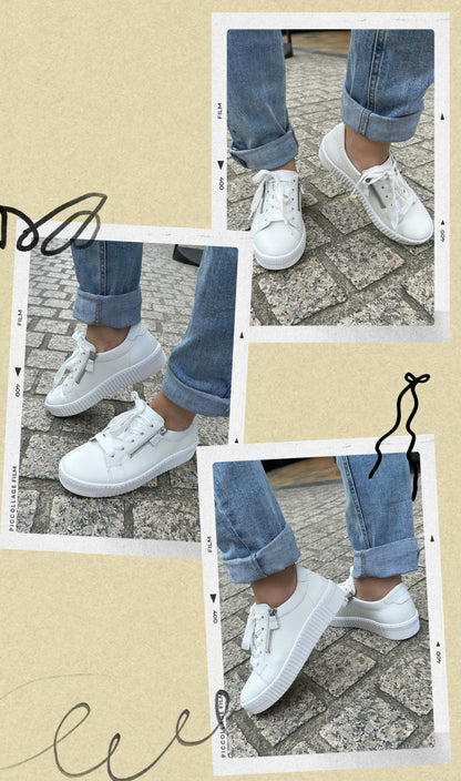 Gabor 83.334.21 White F Fit Sneakers with Zip