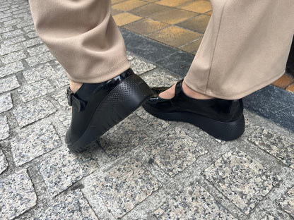 Fluchos F2247 Naplack Black Wedge Mary Jane