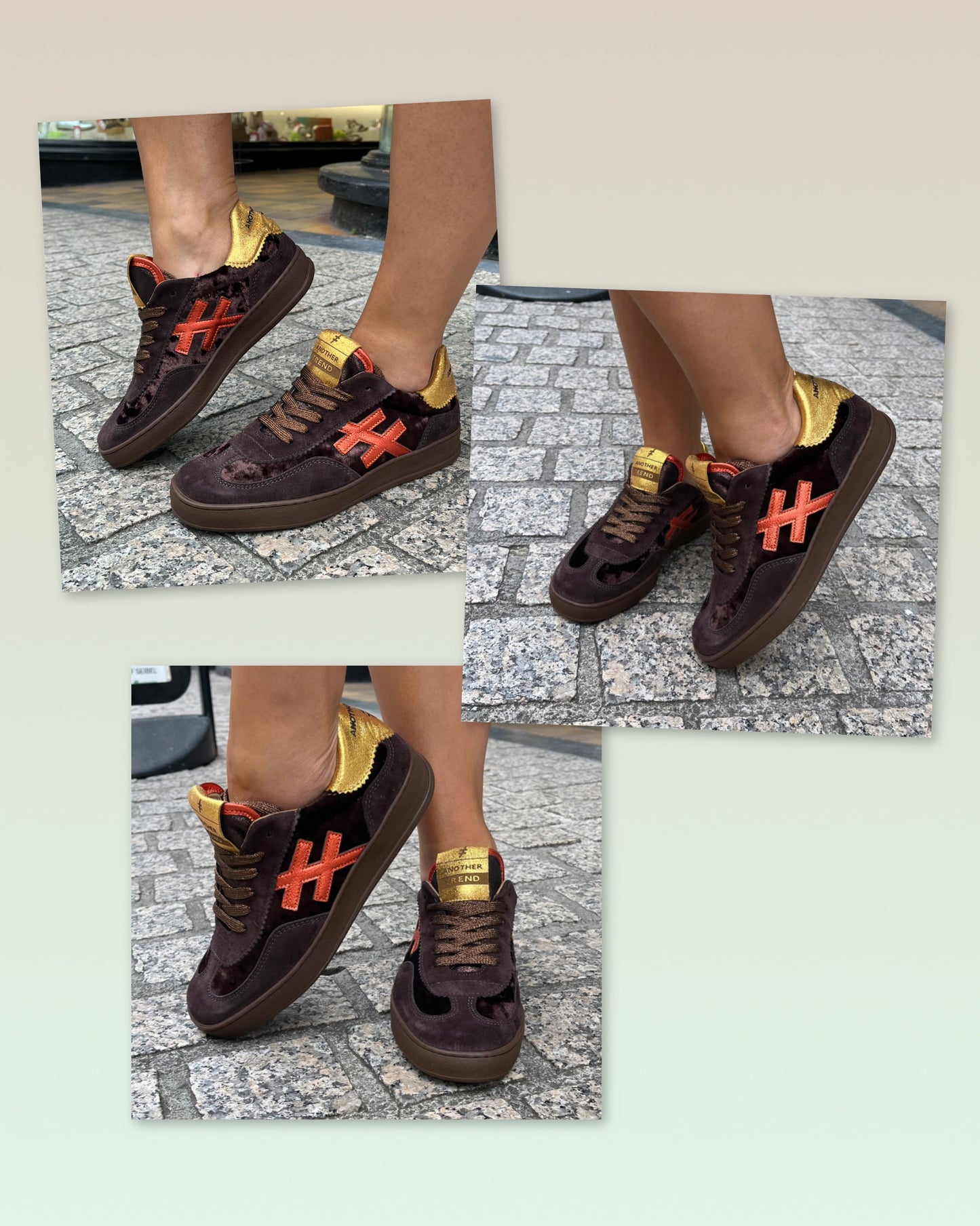 Another Trend A0328103 Ante+Terciopelo Brown, Orange & Gold Trainers