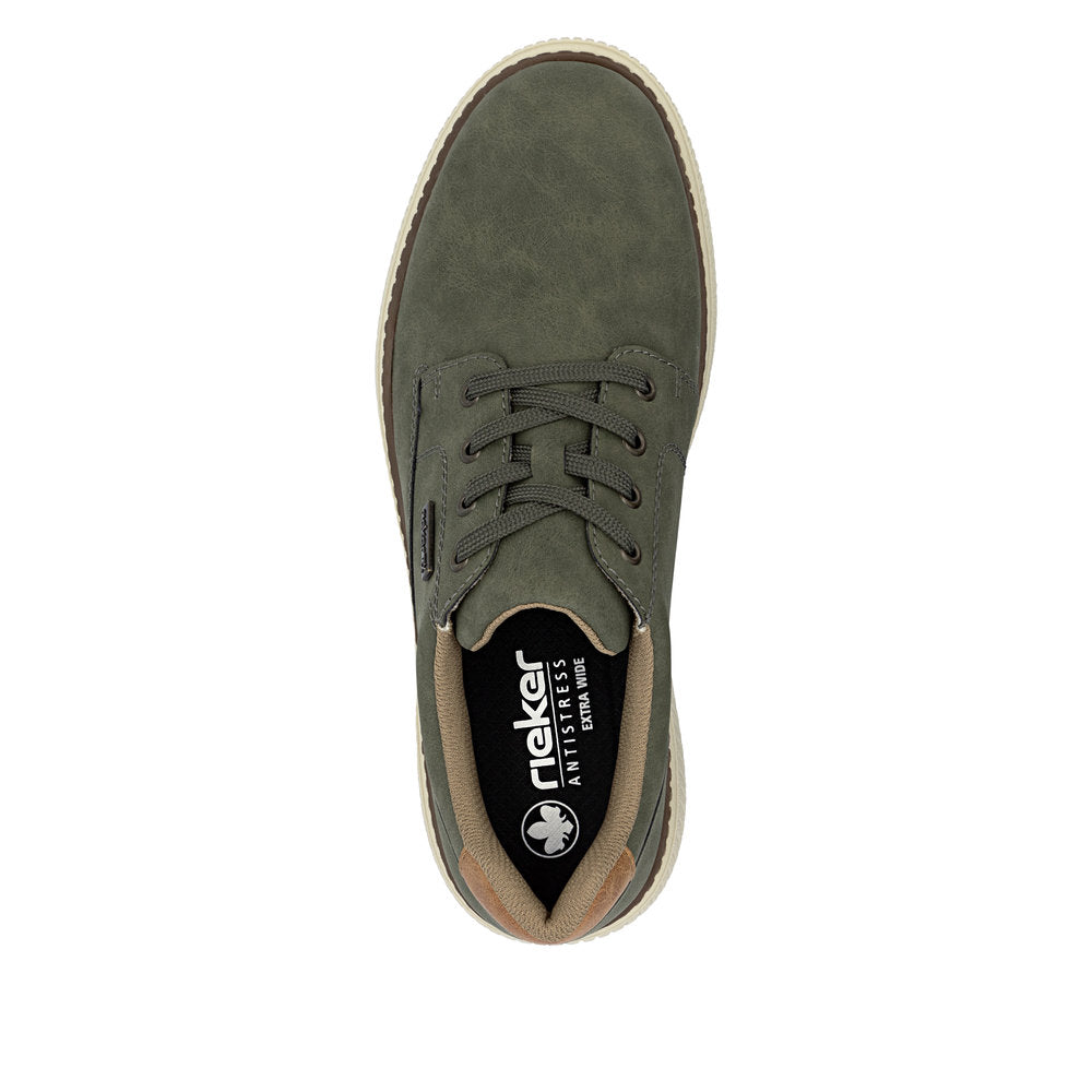 Rieker TEX B3317-54 Moss Green H Fit Lace Shoes