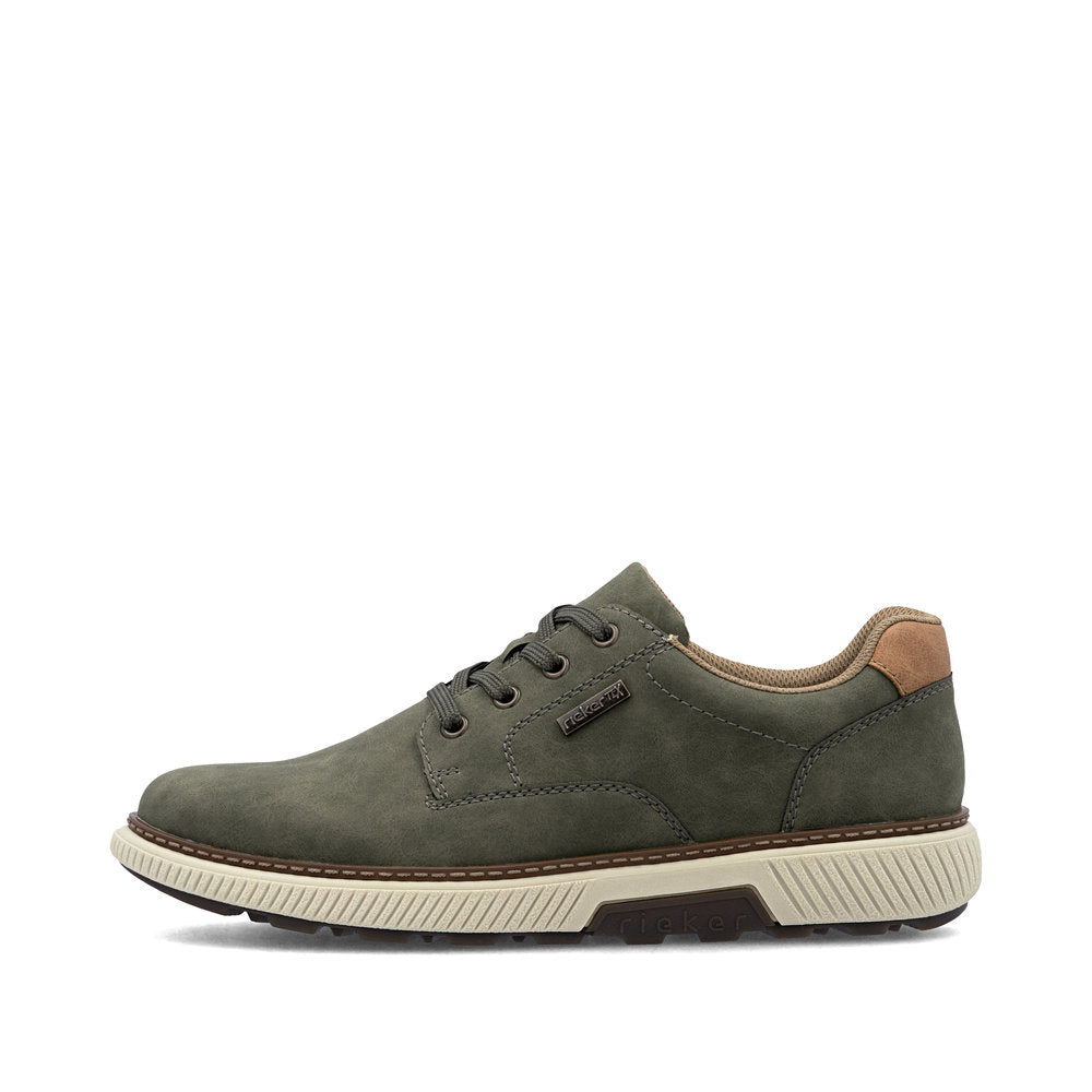 Rieker TEX B3317-54 Moss Green H Fit Lace Shoes
