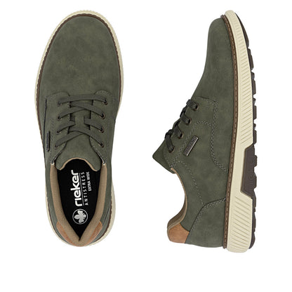 Rieker TEX B3317-54 Moss Green H Fit Lace Shoes