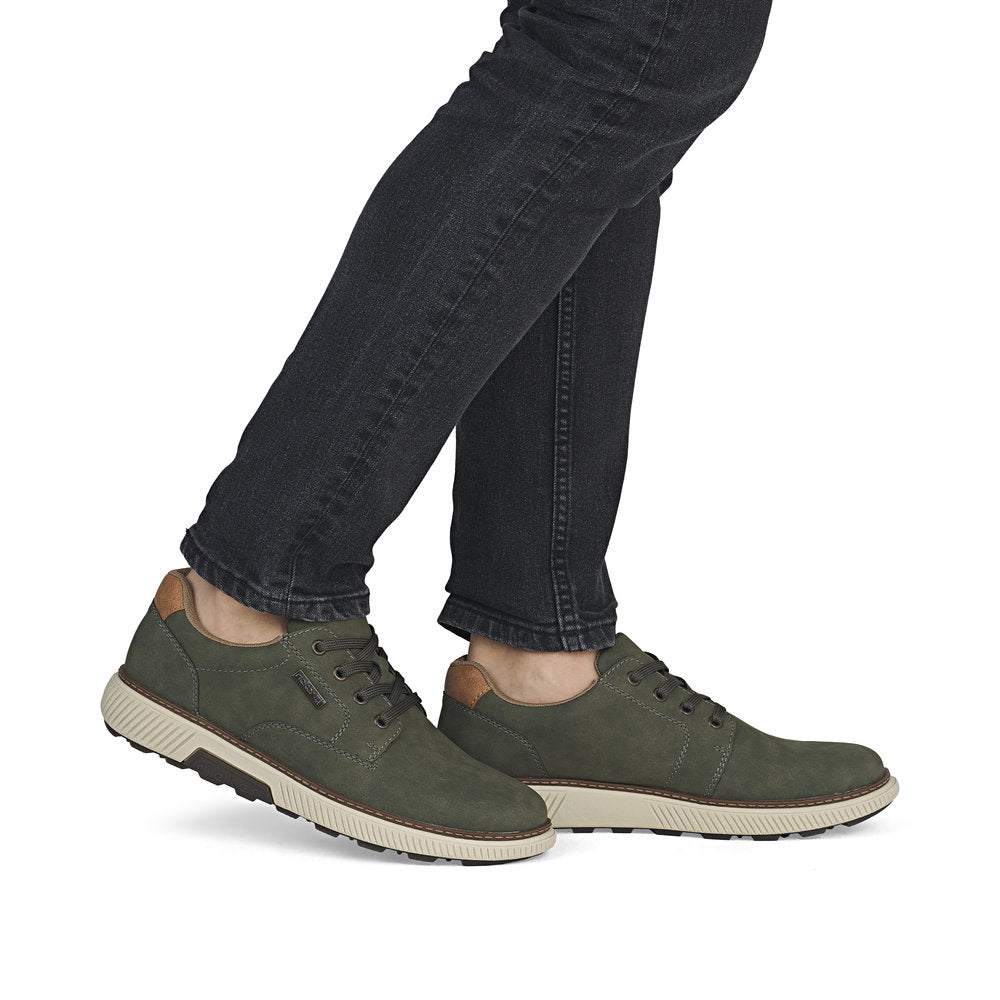 Rieker TEX B3317-54 Moss Green H Fit Lace Shoes