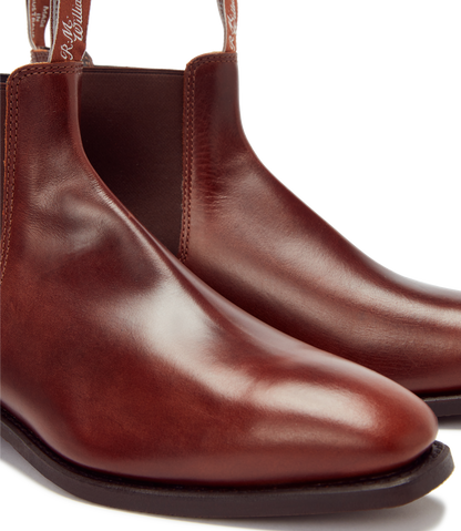 RM Williams B543P.24FGCP Comfort Craftsman Mid Brown Pull Up Chelsea Boots
