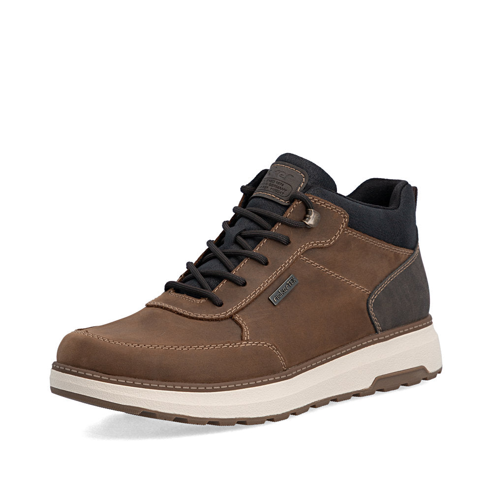 Rieker TEX B5501-22 Brown & Black H Fit Lace Boots