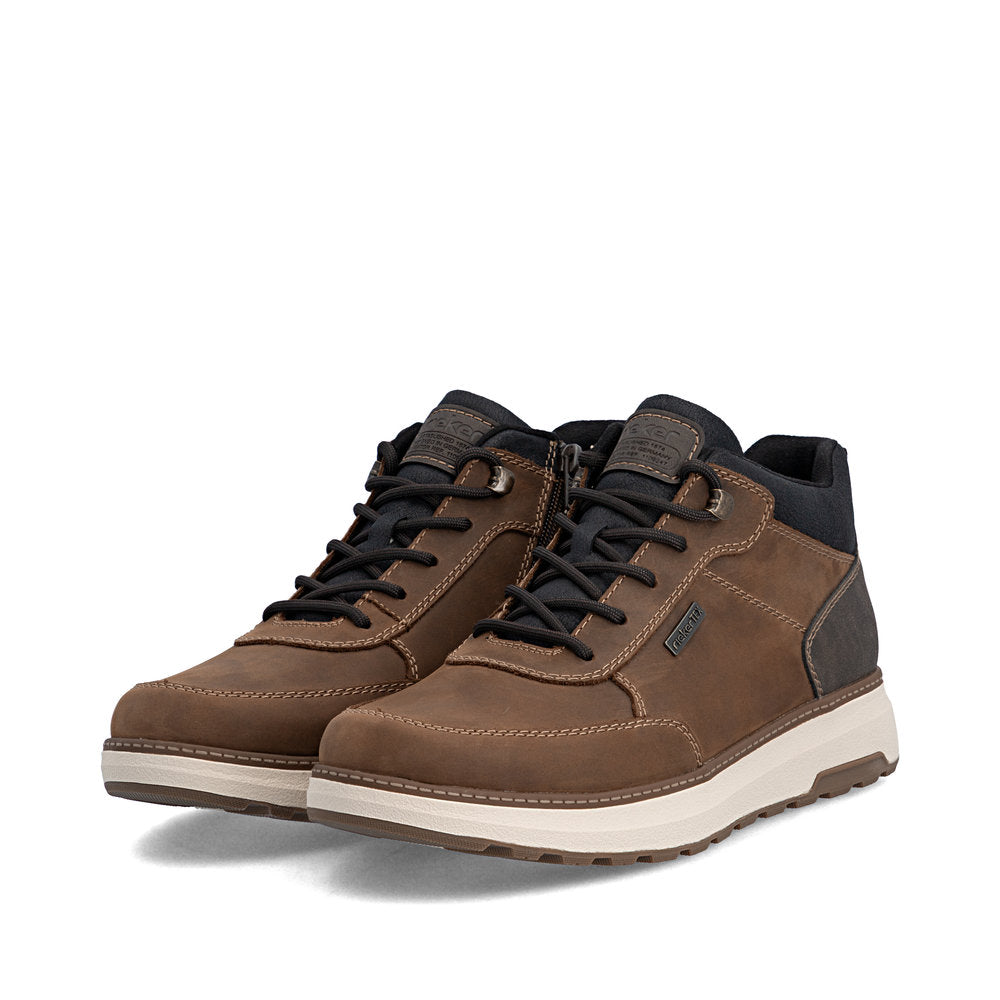 Rieker TEX B5501-22 Brown & Black H Fit Lace Boots