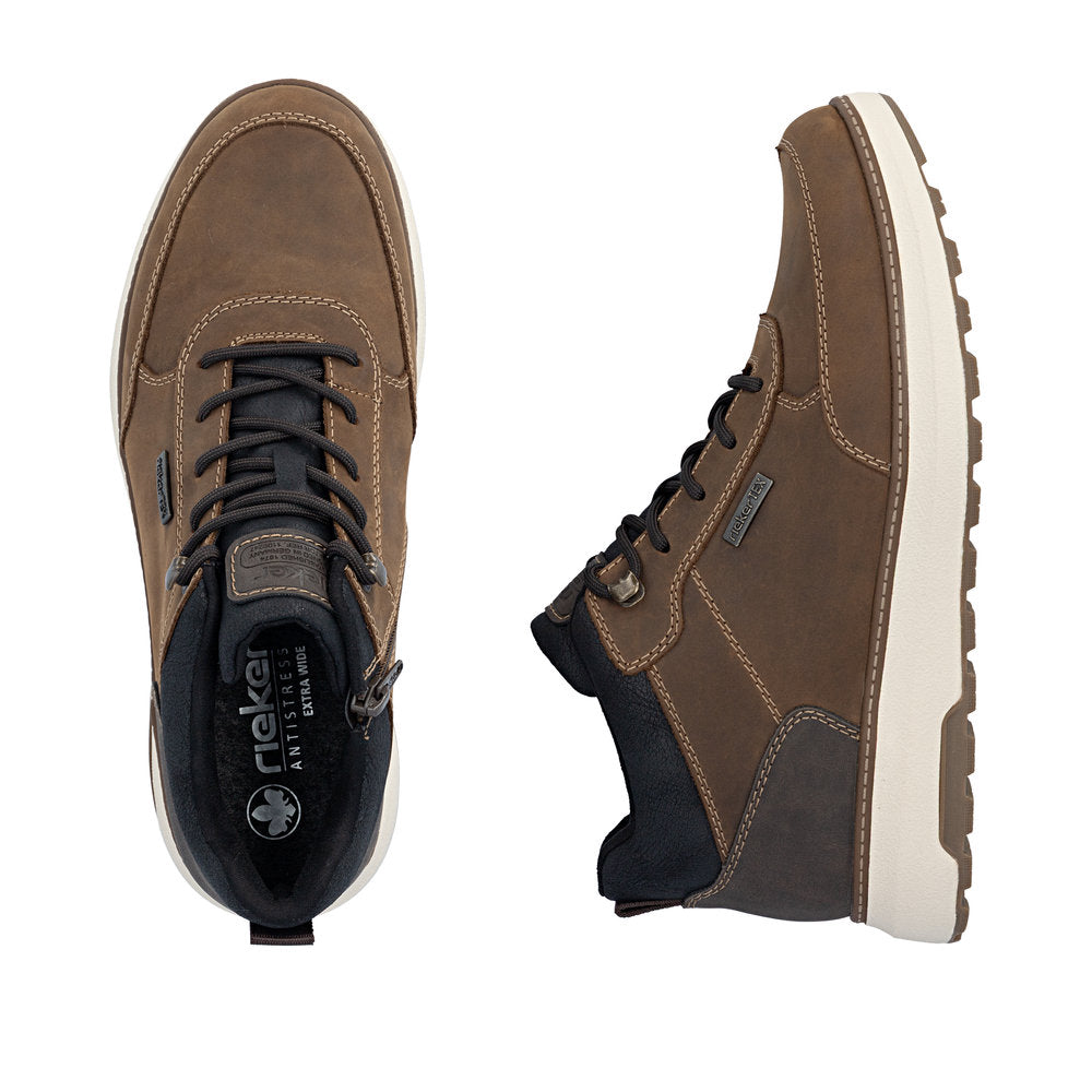 Rieker TEX B5501-22 Brown & Black H Fit Lace Boots