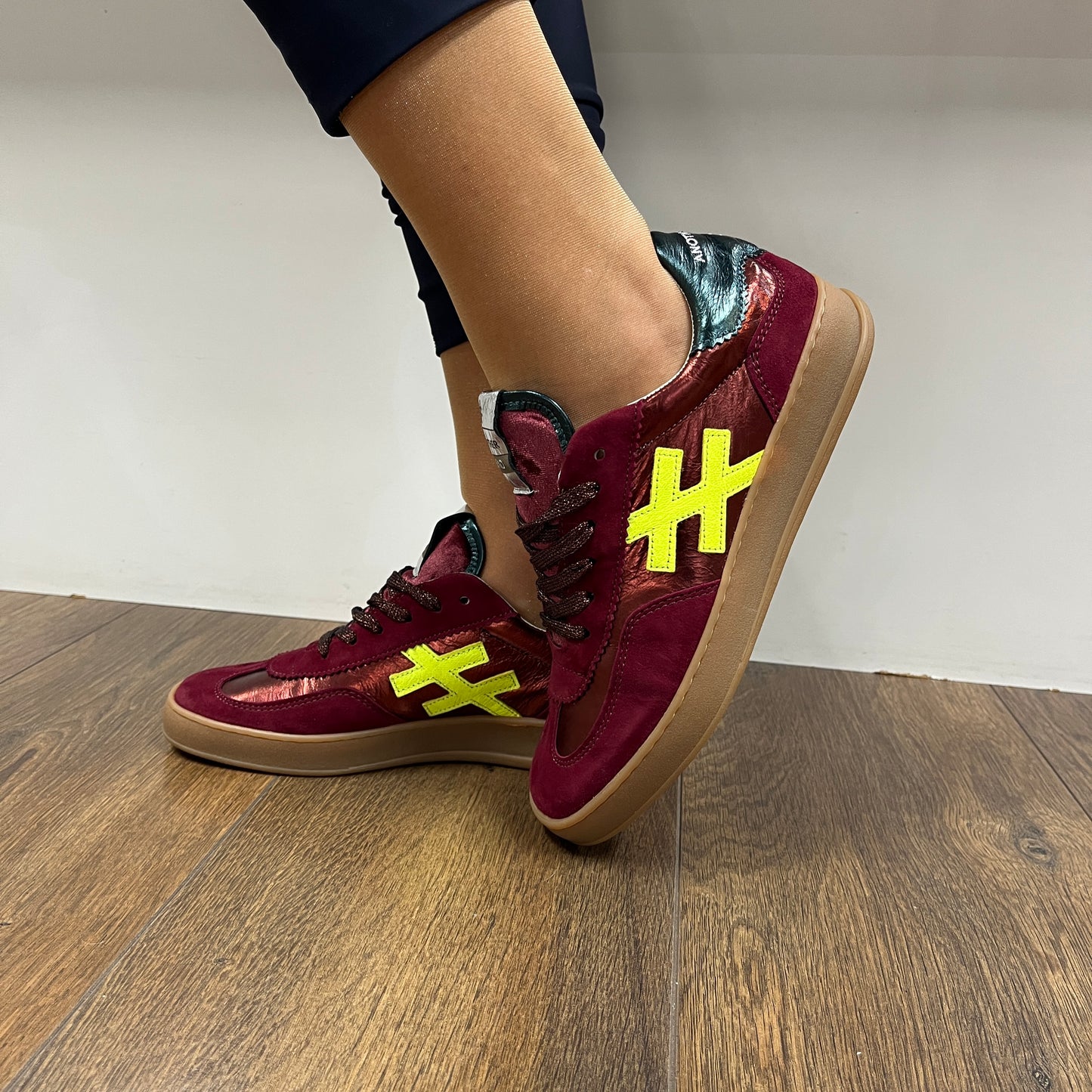 Another Trend A03280B2 Ante+Metal Frambuesa Raspberry Wine Neon Green Trainers