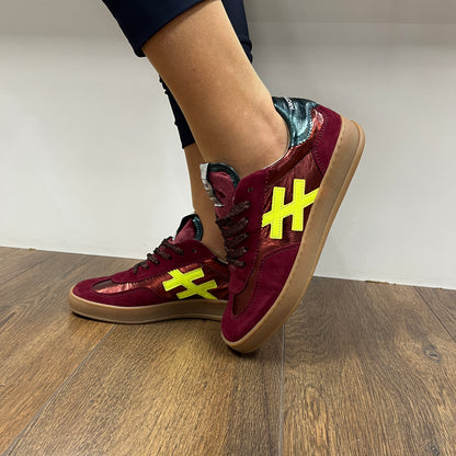 Another Trend A03280B2 Ante+Metal Frambuesa Raspberry Wine Neon Green Trainers