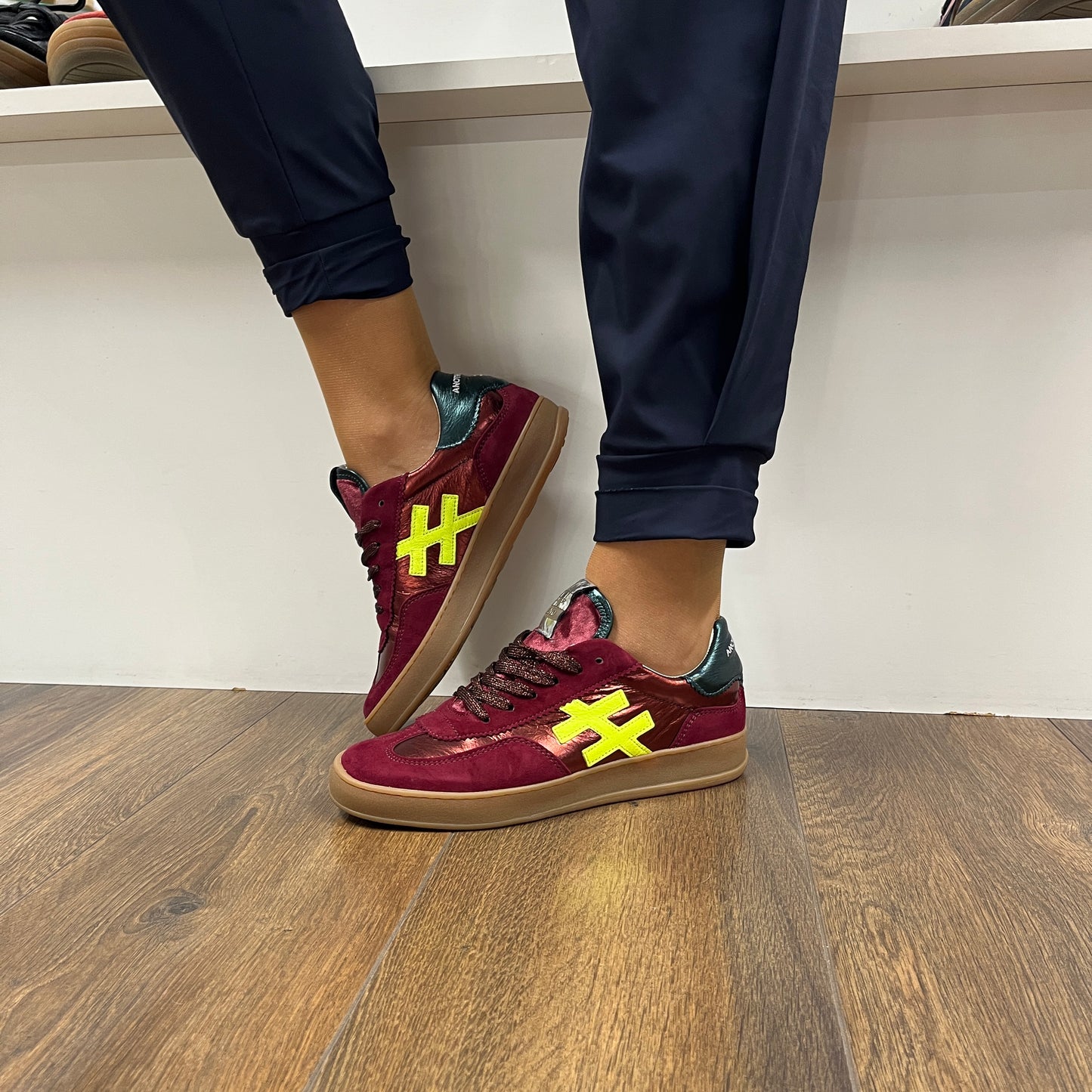 Another Trend A03280B2 Ante+Metal Frambuesa Raspberry Wine Neon Green Trainers