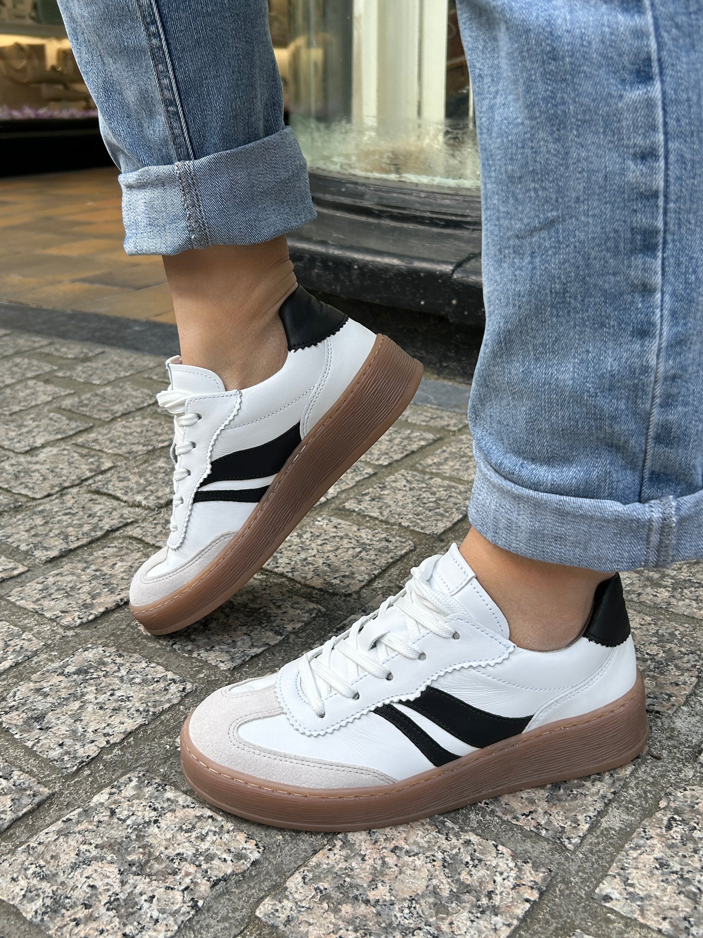 Gabor Comfort 86.475.51 White & Black Combi G Fit Trainers