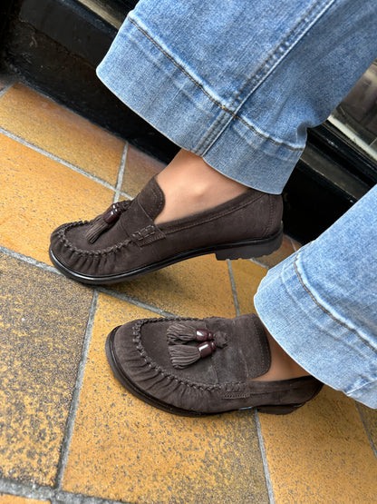 Gabor Comfort 4009.02.004 Mocca Brown Suede G Fit Slip On Moccasins