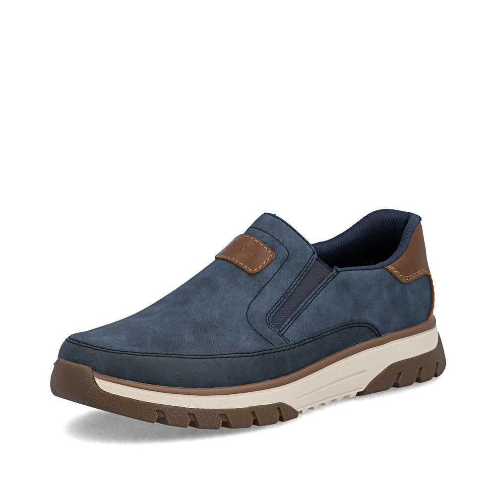 Rieker B9350-15 Denim Blue H Fit Slip On Shoes