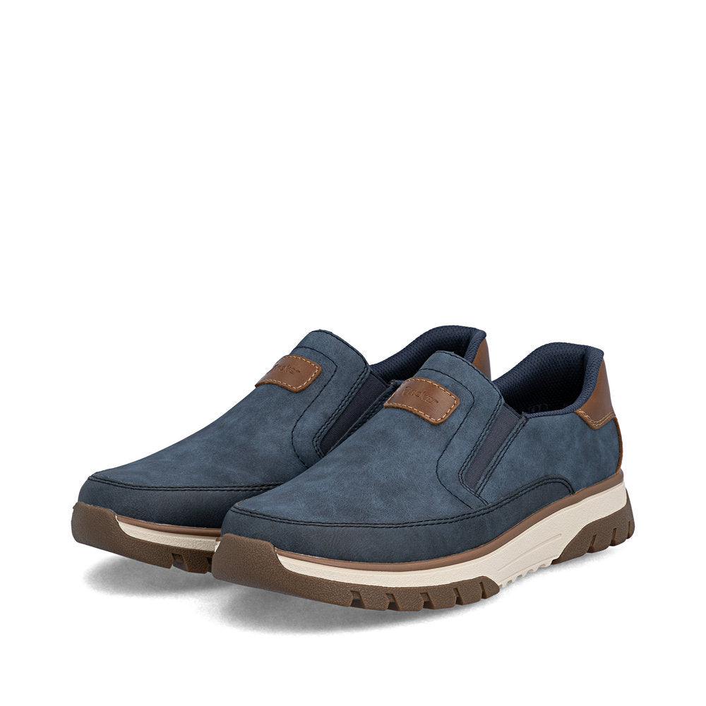 Rieker B9350-15 Denim Blue H Fit Slip On Shoes