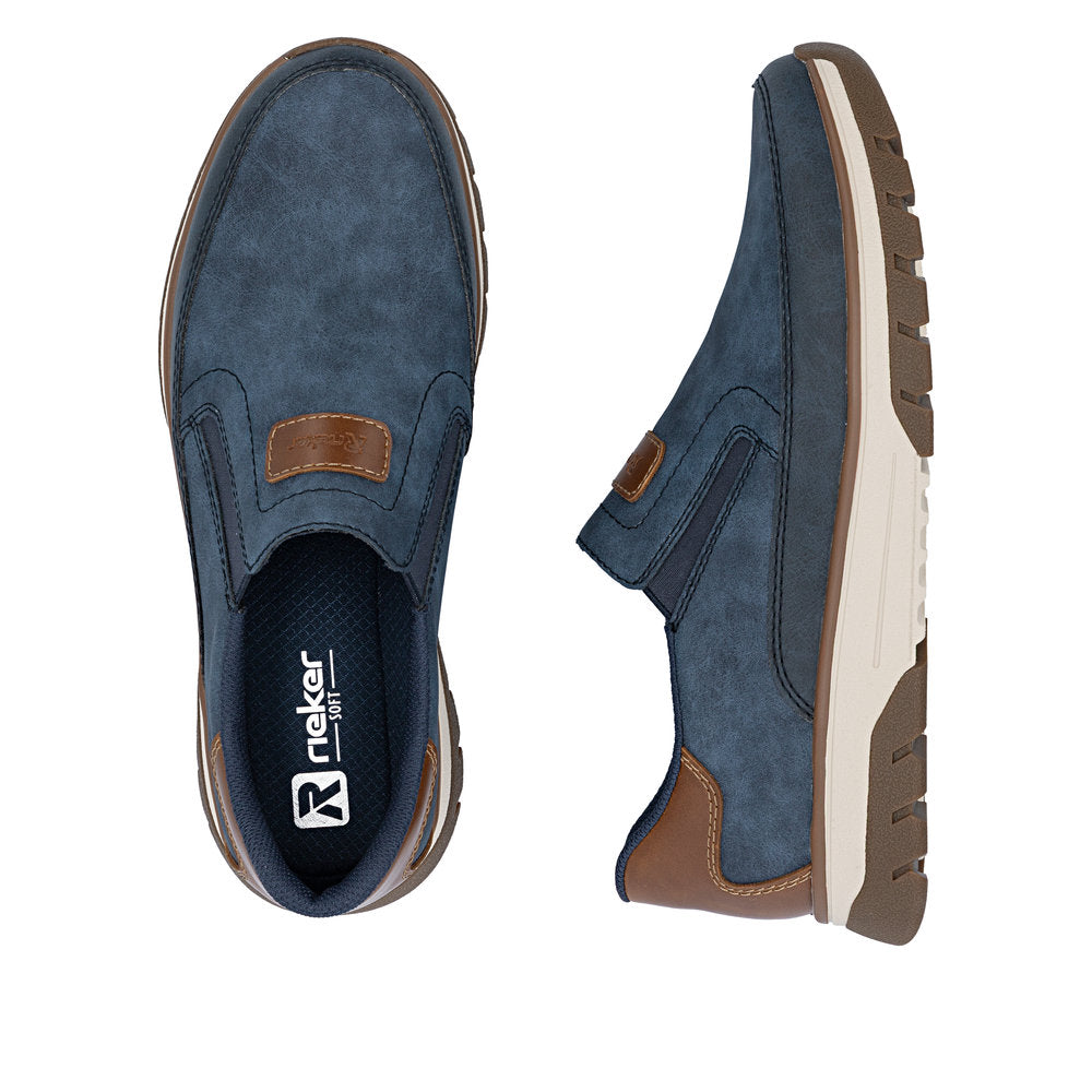 Rieker B9350-15 Denim Blue H Fit Slip On Shoes