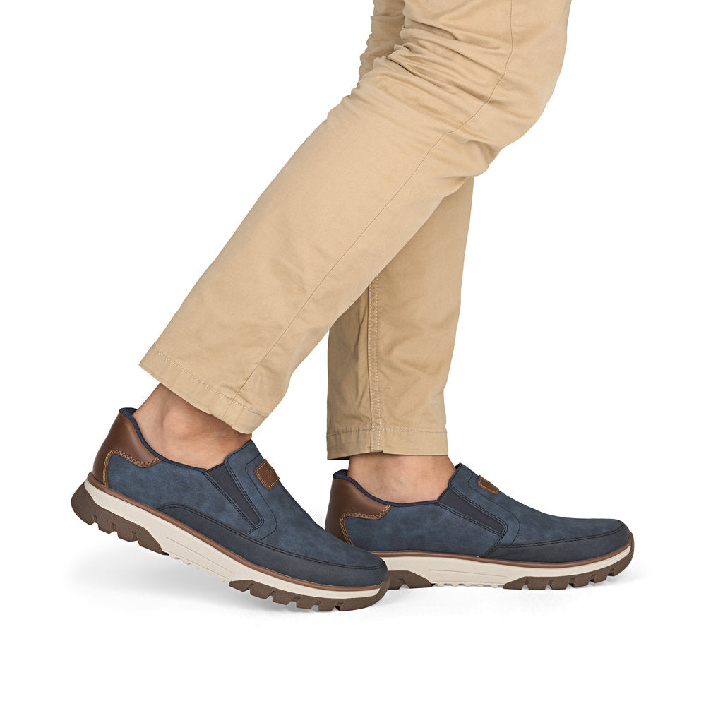Rieker B9350-15 Denim Blue H Fit Slip On Shoes
