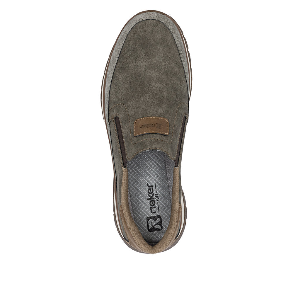 Rieker B9350-25 Khaki H Fit Slip On Shoes
