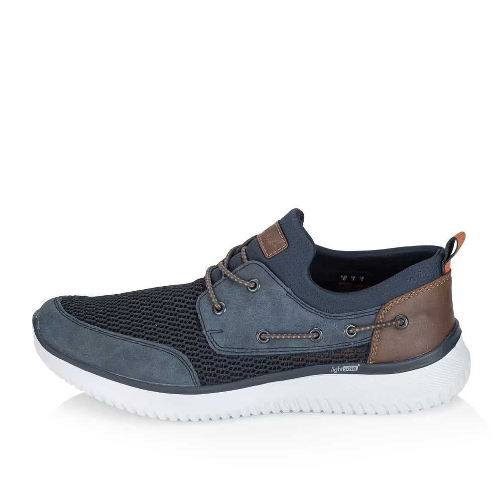 Rieker B9643-14 Blue G 1/2 Fit Deck Style Shoes