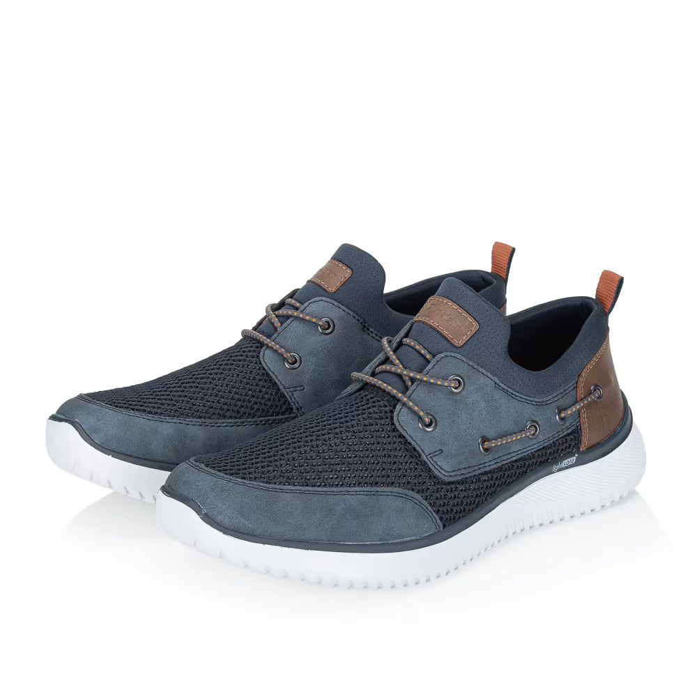 Rieker B9643-14 Blue G 1/2 Fit Deck Style Shoes