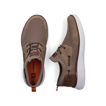 Rieker B9643-64 Light Brown G 1/2 Fit Deck Style Shoes