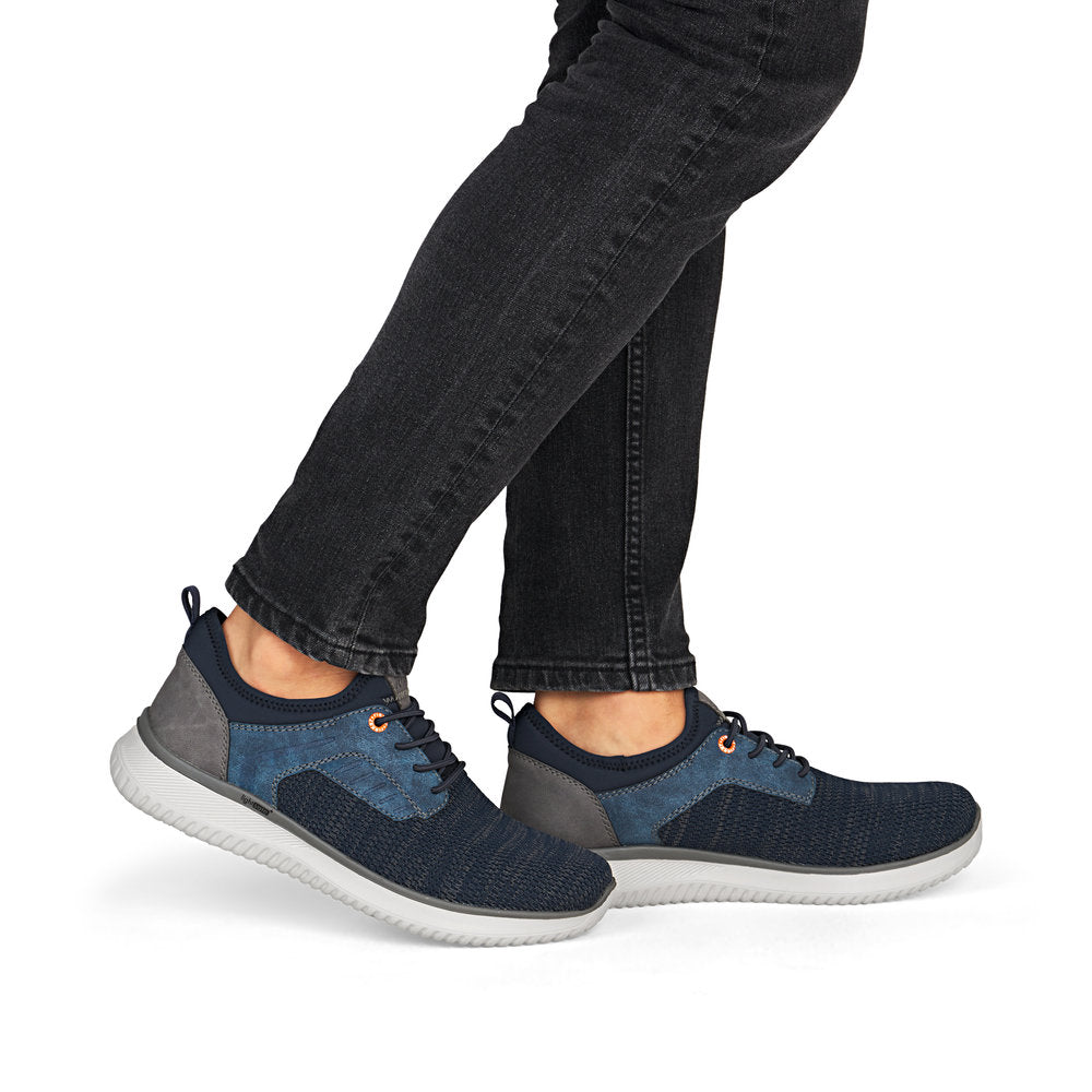 Rieker B9651-14 Denim Blue Grey G 1/2 Fit Slip On Shoes