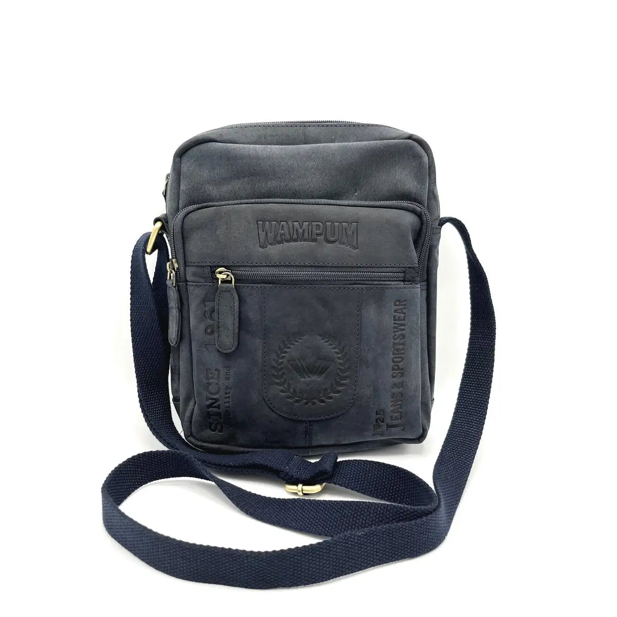 Wampum BAG220.425 Blue Leather Messenger Bag