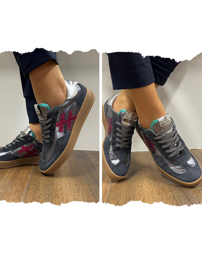 Another Trend A0328016 Ante+Metal Anthracite Silver Plum Trainers