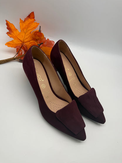 Bioeco by Arka 1111 3034 Burgundy Suede Heels